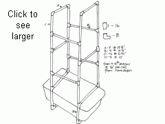This diagram shows how you can build a tomato cage.