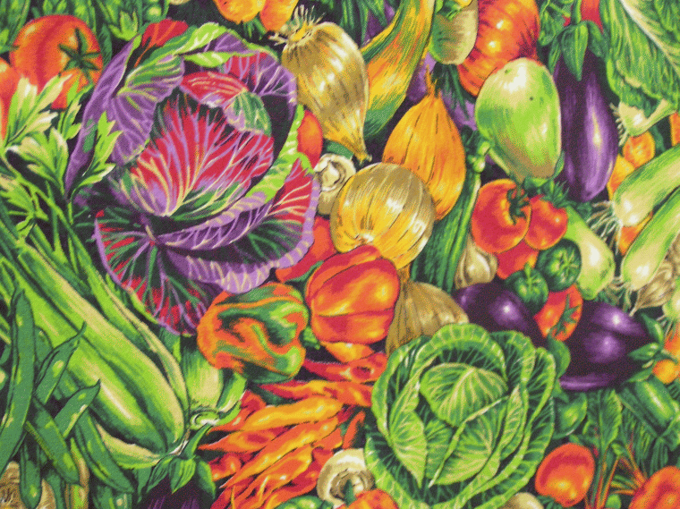 Background image of many colorful vegetables.